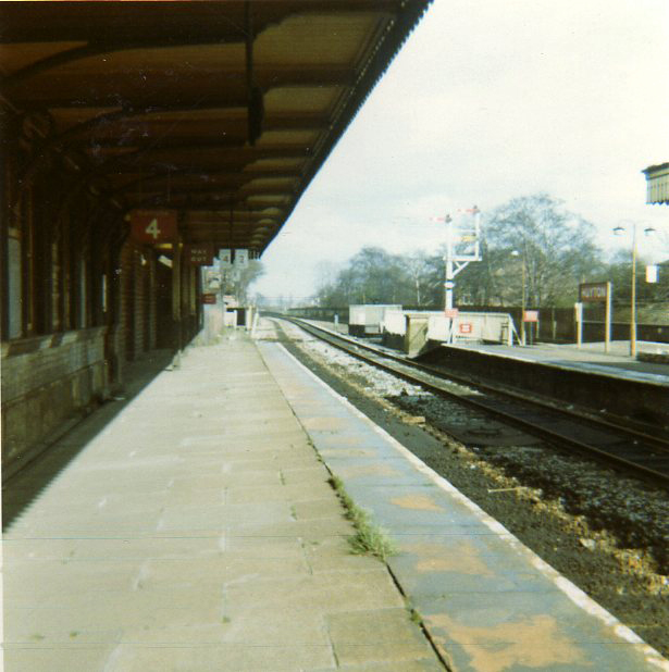 Huyton Station - redundant platform 4, about 1970