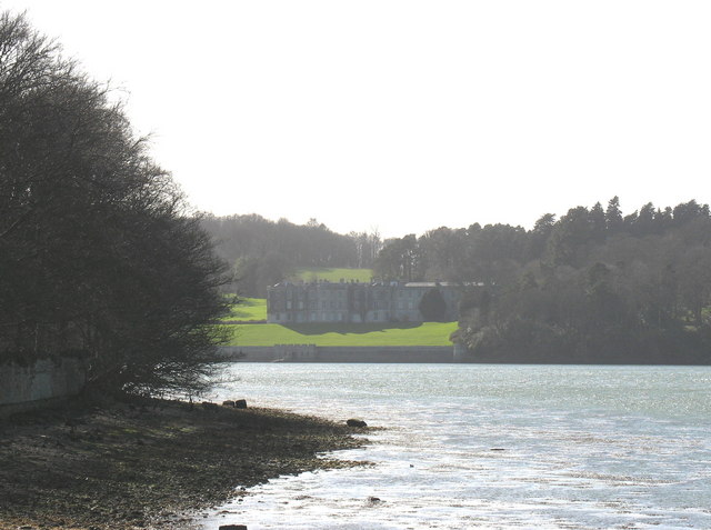 View past the end of the Boathouse Covert towards Plas Newydd