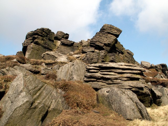 The right hand Castle at Crowden