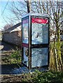Shattered phonebox at Oad Street