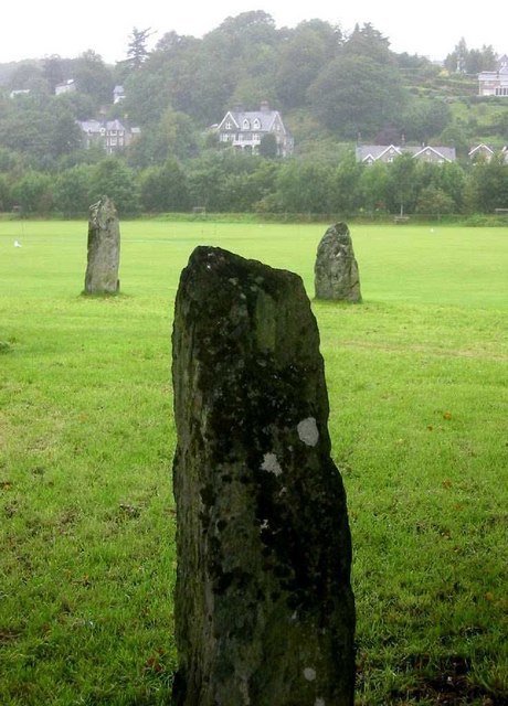 Dolgellau Gorsedd stones on a misty day