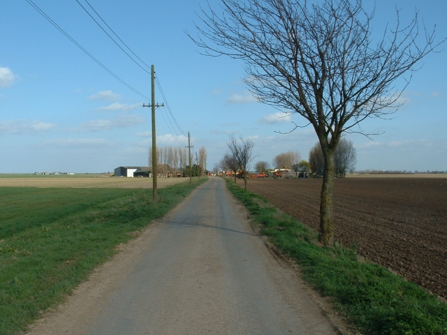 Farm road leading to Old Leam Farm