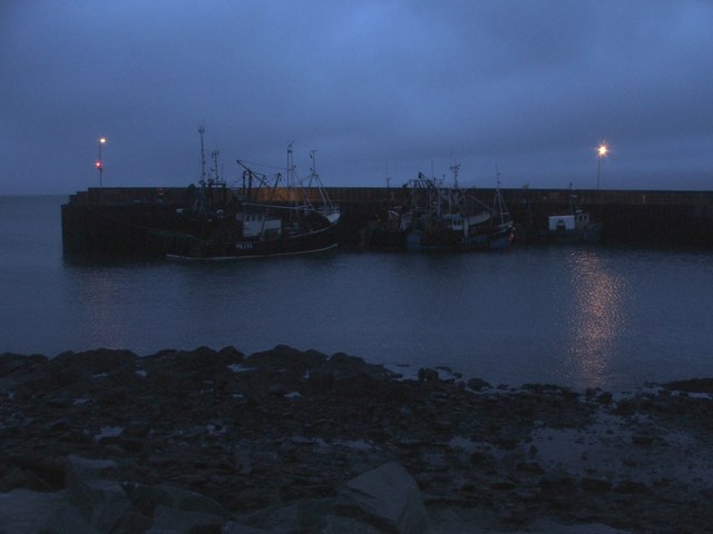 Carradale Harbour After Sunset.