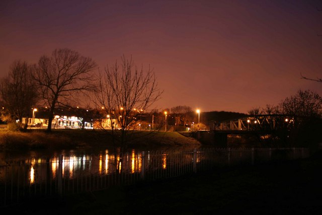 Fatfield Bridge at Night over the River Wear.
