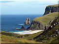 NC2872 : Kearvaig Beach and Cathedral Rock by Clive Nicholson