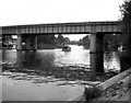 Staines railway bridge and Staines Bridge, River Thames