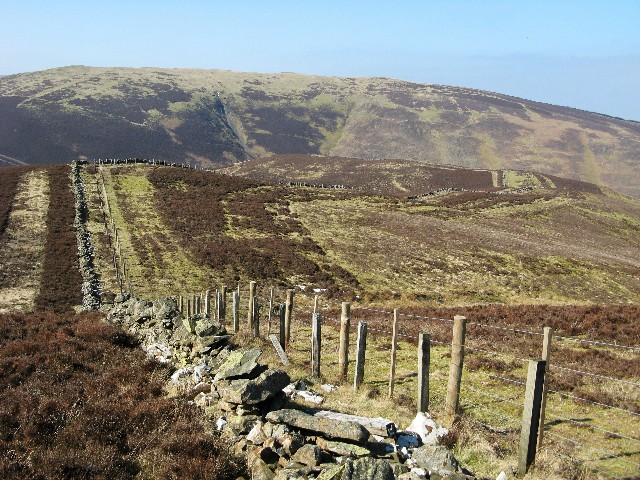 Dyke and fences on Riding Hill