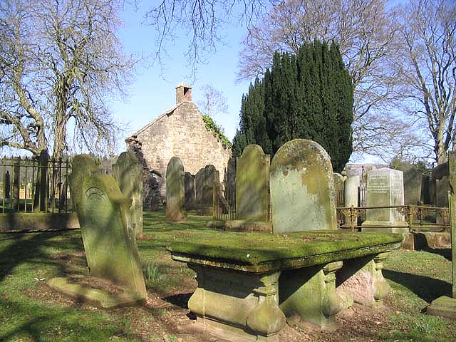 Old church building and graveyard at Greenhead