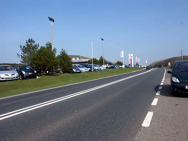 Car sales alongside the A30 near Marazanvose