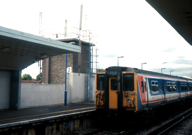 Train calling at Chessington North station
