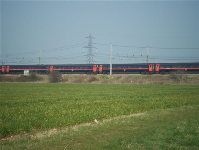 East coast main line with high speed train