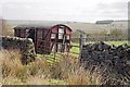 NY8855 : Old railway goods wagon near Rowley Wood by Mike Quinn