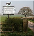 SJ9624 : Hanyards Farms Sign by stephen betteridge