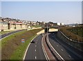 The Bingley Bypass from the Britannia Street footbridge, Bingley