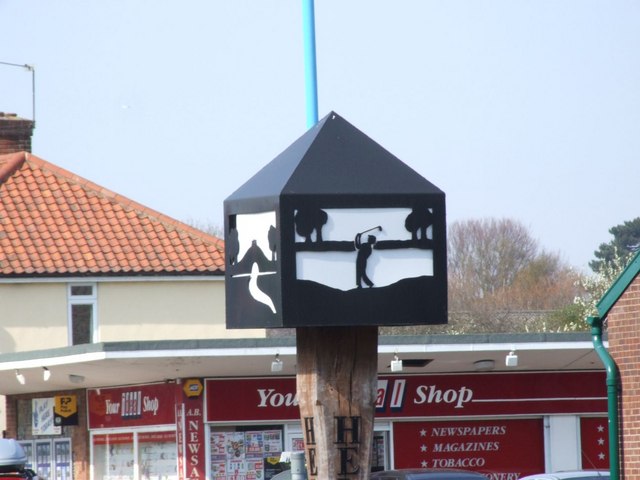 Hellesdon Village Sign in Centre of Roundabout