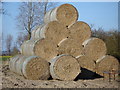 Stack of round haybales