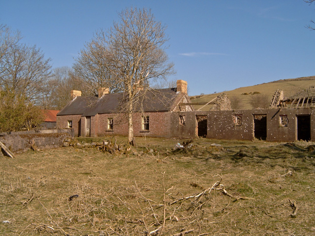 Ruined cottages on the lower slopes of Slievegarran