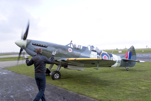 Rare Spitfire trainer at Norwich Airport © nick downey cc-by-sa/2.0 ...