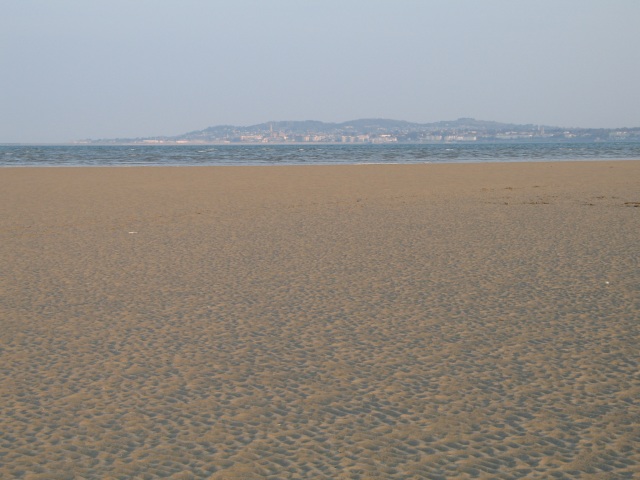 Sand flats with view towards Dun Laoghaire