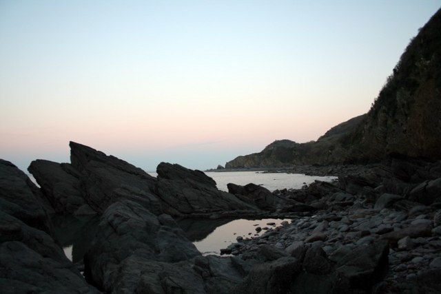 Rockpools and Crock Point at Sunset