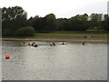 Learning to canoe in Fairlands Valley Park.