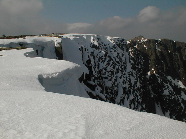 Snow cornice at the summit of Lochnagar
