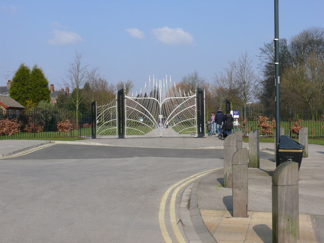 Millennium Bridge entrance Rowntrees Park, York