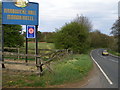 NZ4439 : Signpost at entrance road to Hardwicke Hall Manor Hotel by Carol Rose
