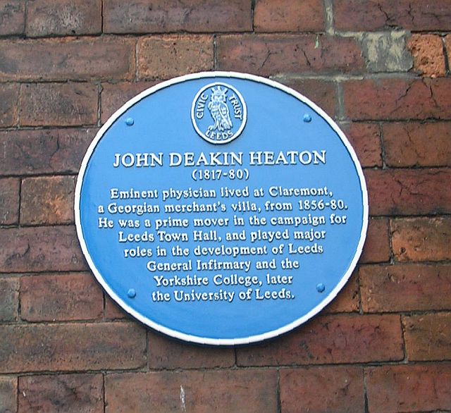 Blue Plaque on wall of Claremont - Clarendon Road