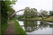 TQ1281 : Footbridge opposite parkland, Paddington Arm, Grand Union Canal by Dr Neil Clifton