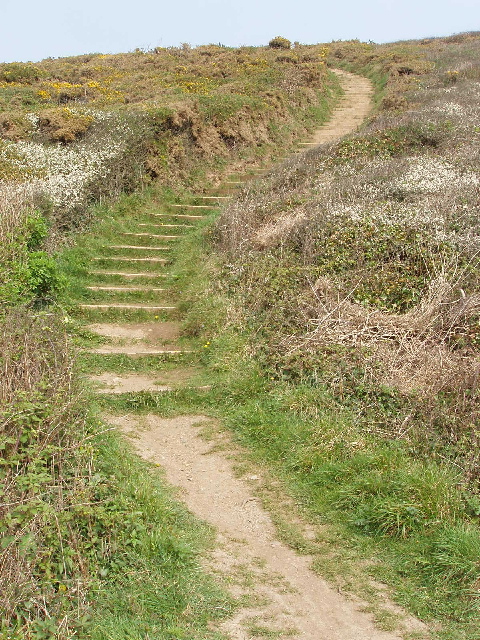 Stepped coast path above Wanson Mouth