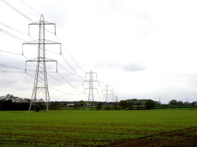 Pylons near Stamford Bridge