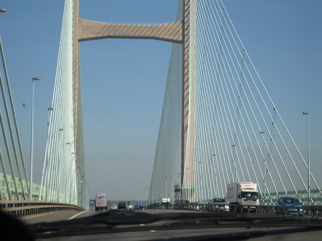 Cable-stayed bridge, looking East