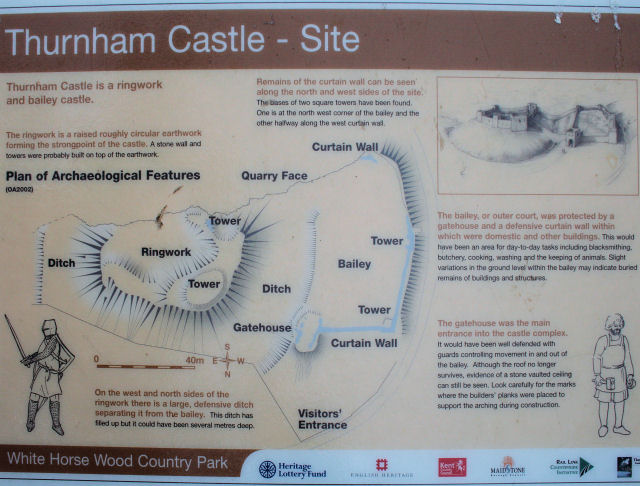 Thurnham Castle Information Board on site