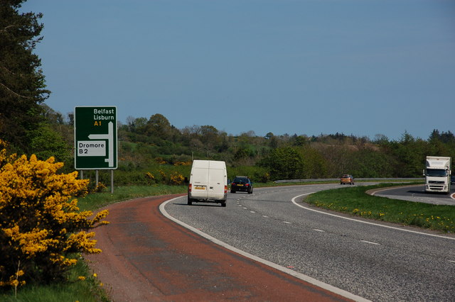 The Belfast-Dublin road near Dromore