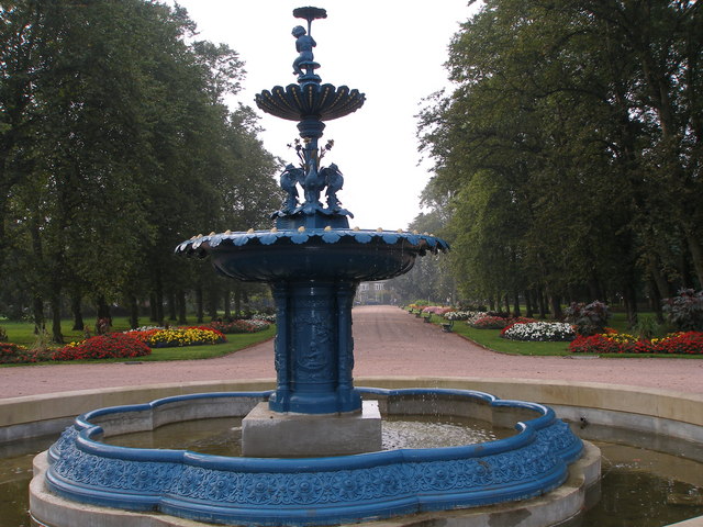Restored fountain at Ropner Park