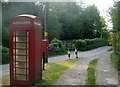 Telephone box, letter box and track junction