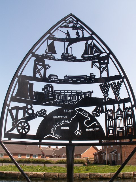 Sculpture commemorating the Selby Canal