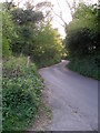 Looking up the steep lane