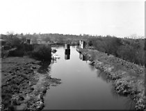 ST9661 : Old railway bridge from Lower Foxhangers Bridge, Kennet and Avon Canal by Dr Neil Clifton