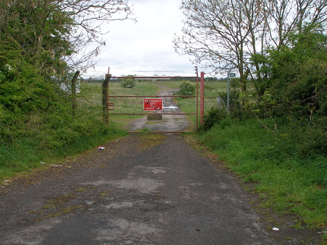 Emergency access gate to Durham-Tees Valley Airport