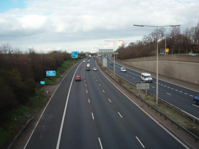 The A1M looking north at Hatfield