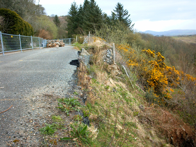 Collapsed road at Rhiw