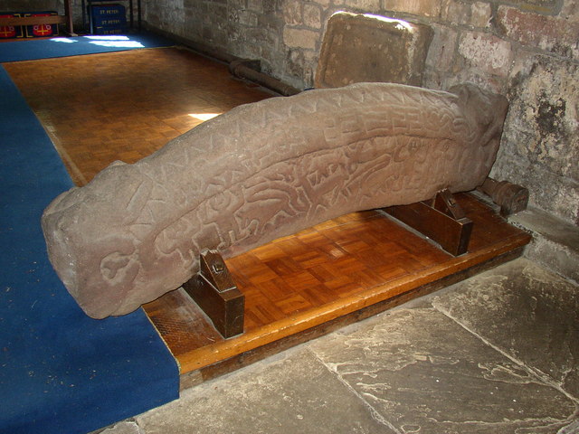 Hogsback tombstone, St Peter's Church, Heysham (1)