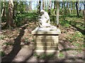 Statue situated in wood near Myddleton Lodge