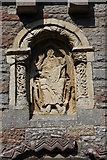 SP0153 : Figure above the door, Rous Lench Church by Philip Halling