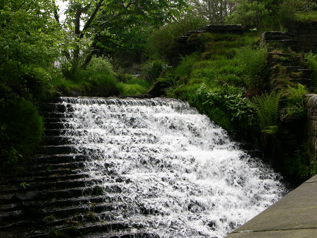Weir near Hugh Mill, Waterfoot, Lancashire: 2007