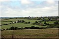 Newly cut hay fields with Probus in the background