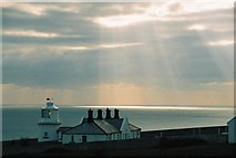 SZ0276 : Swanage: lighthouse at Anvil Point by Chris Downer
