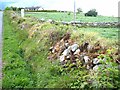 Turfed stone wall near Meigh